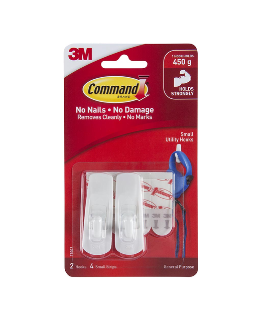 COMMAND HOOK 17002 SMALL WHITE PACK OF 2