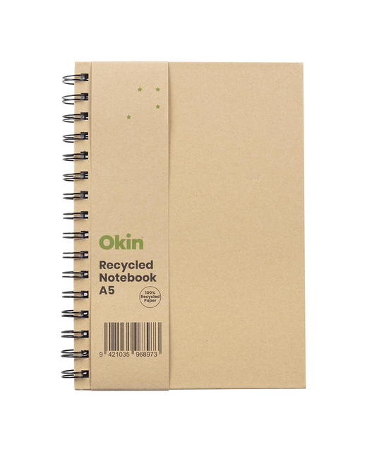 OKIN ECO SPIRAL HARDCOVER NOTEBOOK A5