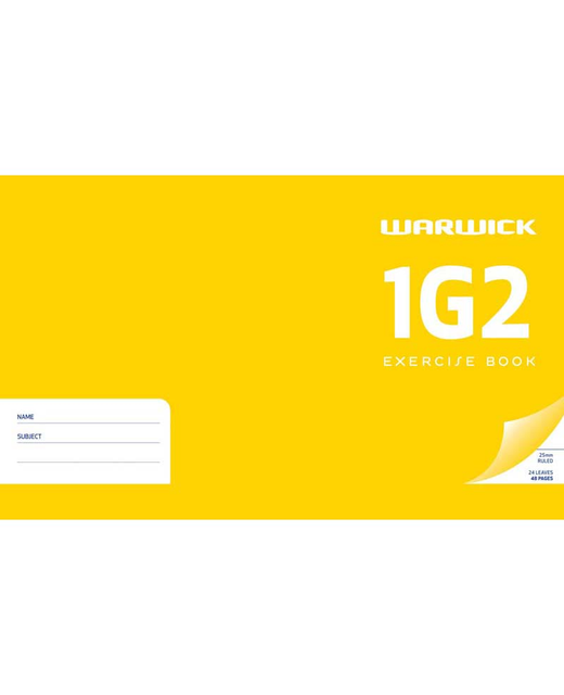 WARWICK EXERCISE BOOK 1G2 25MM RULED 24LF
