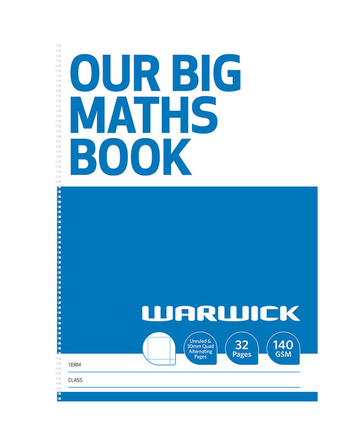 WARWICK OUR BIG MATHS BOOK 30MM QUAD