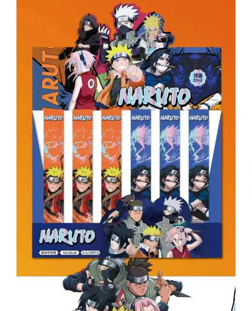 Naruto Themed Retractable Gel Pens 