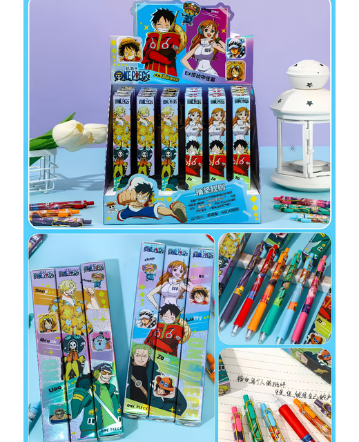 One Piece Themed Retractable Gel Pens 