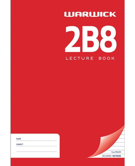 LECTURE BOOK WARWICK 2B8 A4 7MM 94LF