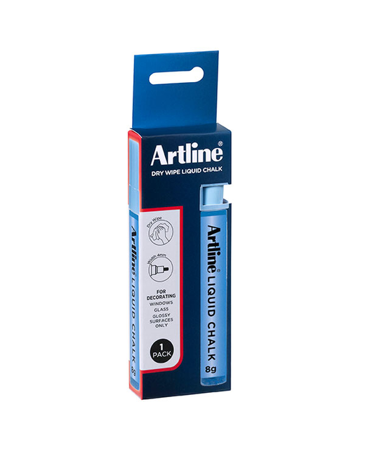 ARTLINE LIQUID CHALK DRY WIPE BLUE 4MM