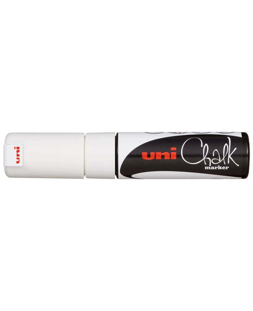 UNI CHALK MARKER 8MM CHISEL TIP WHITE