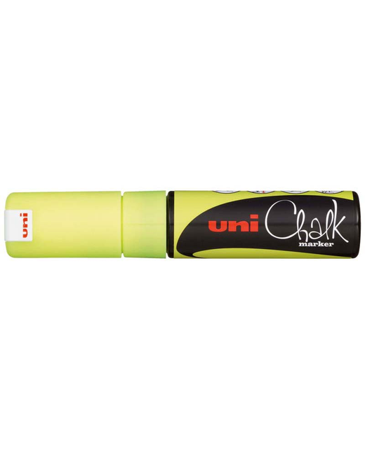 UNI CHALK MARKER 8MM CHISEL TIP YELLOW