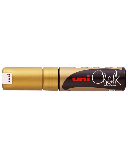 UNI CHALK MARKER 8MM CHISEL TIP GOLD