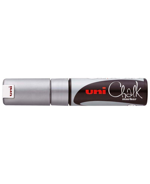 UNI CHALK MARKER 8MM CHISEL TIP SILVER 