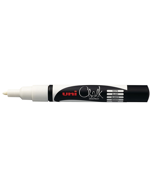 UNI CHALK MARKER 1.3MM BULLET TIP WHITE