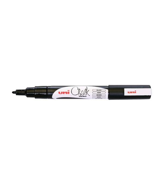 UNI CHALK MARKER 1.3MM BULLET TIP BLACK