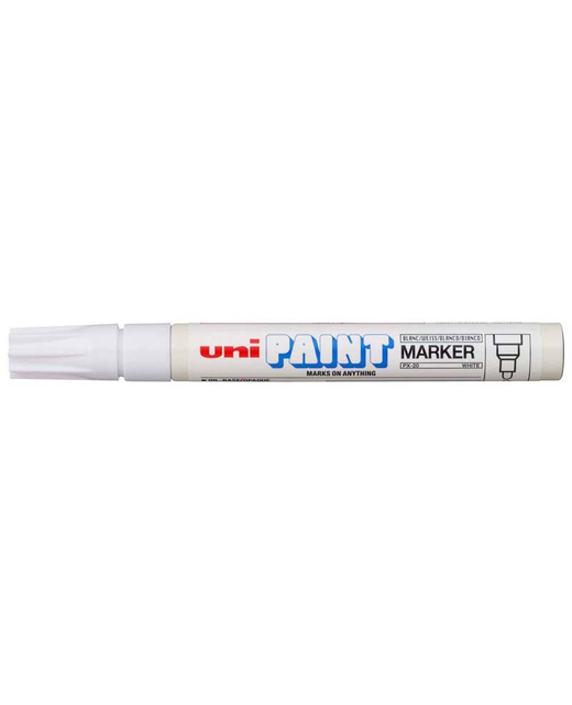 UNI PAINT MARKER 2.8MM BULLET TIP WHITE PX-20