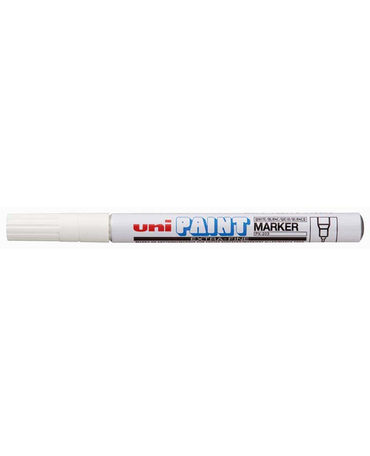 UNI PAINT MARKER 0.8MM BULLET TIP WHITE PX-203
