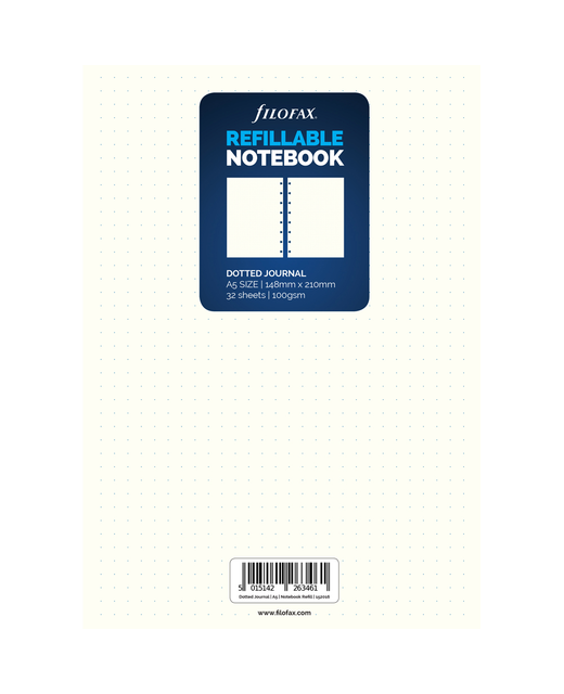 FILOFAX NOTEBOOK REFILL A5 DOTTED WHITE
