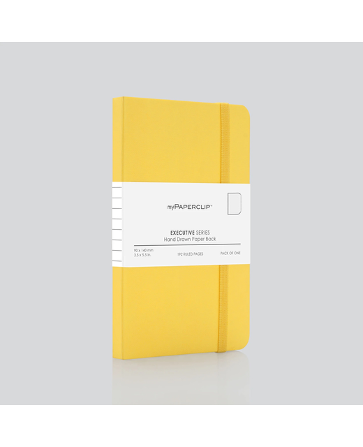 MYPAPERCLIP EXECUTIVE SERIES SMALL POCKET NOTEBOOK RULED YELLOW