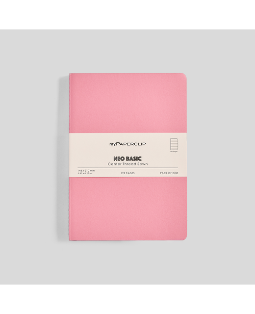 MYPAPERCLIP NEO BASIC A5 NOTEBOOK PLAIN PINK 