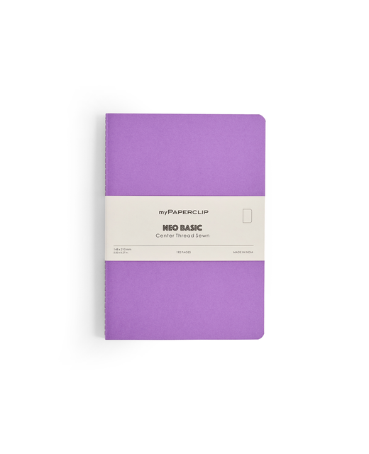 MYPAPERCLIP NEO BASIC A5 NOTEBOOK RULED PURPLE