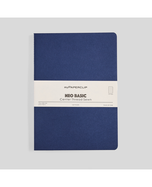 MYPAPERCLIP NEO BASIC A5 NOTEBOOK PLAIN BLUE