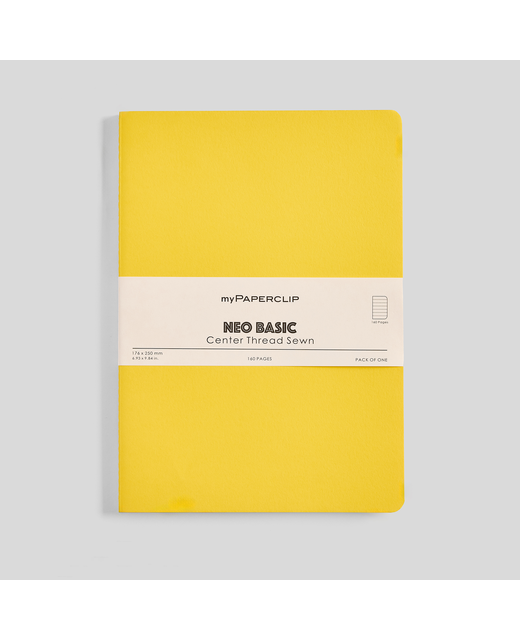 MYPAPERCLIP NEO BASIC A5 NOTEBOOK PLAIN YELLOW