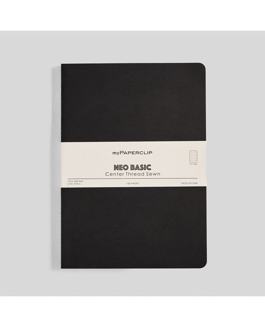 MYPAPERCLIP NEO BASIC A5 NOTEBOOK PLAIN BLACK
