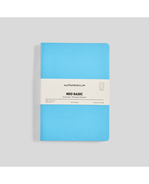 MYPAPERCLIP NEO BASIC A5 NOTEBOOK RULED LIGHT BLUE