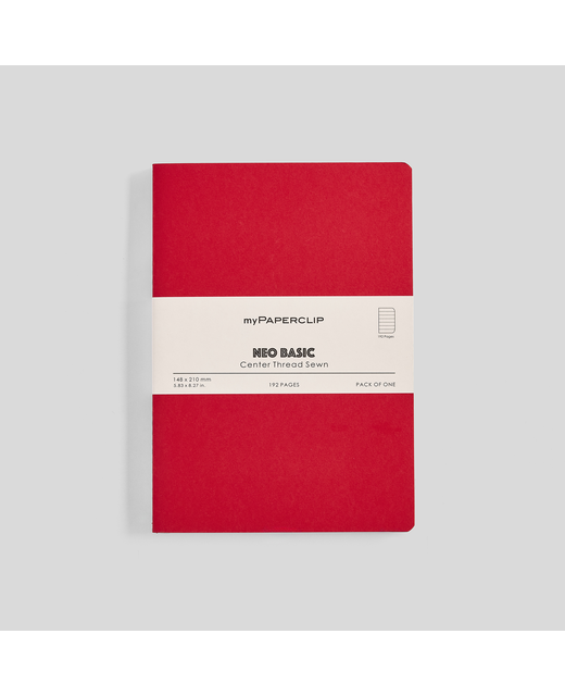 MYPAPERCLIP NEO BASIC A5 NOTEBOOK PLAIN RED