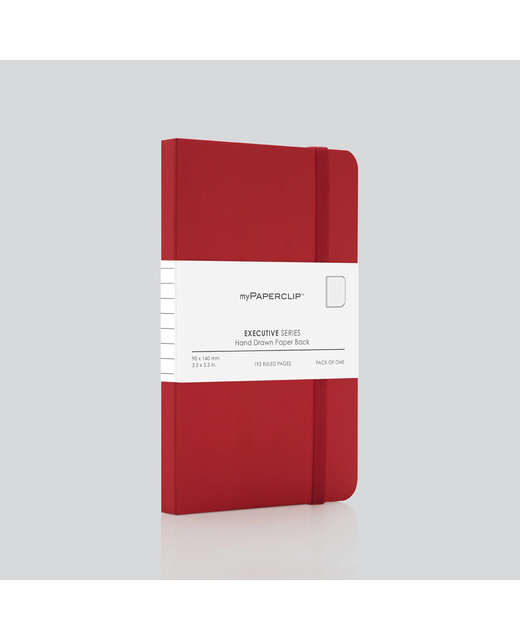 MYPAPERCLIP EXECUTIVE SERIES SMALL POCKET NOTEBOOK RULED RED