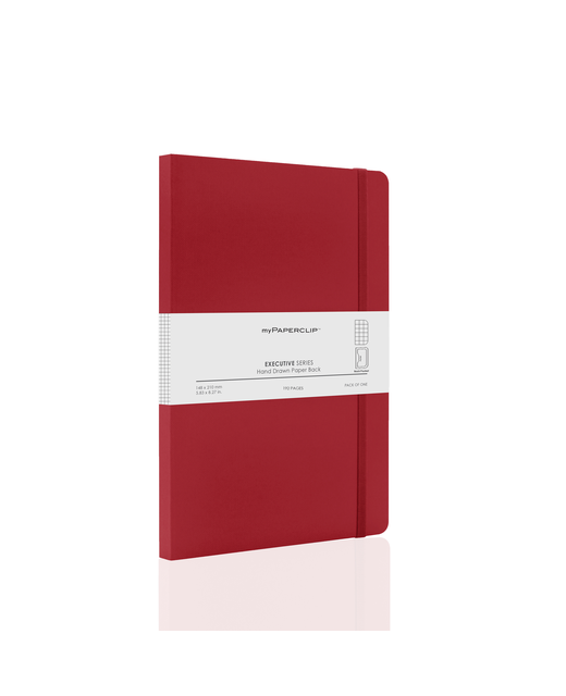 MYPAPERCLIP EXECUTIVE SERIES A5 NOTEBOOK RULED RED