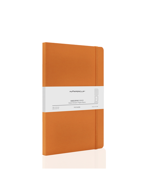 MY PAPERCLIP EXECUTIVE SERIES A5 NOTEBOOK RULED ORANGE