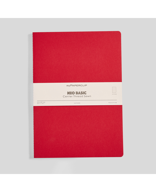 MYPAPERCLIP NEO BASIC A4 NOTEBOOK RULED RED