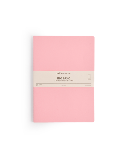 MYPAPERCLIP NEO BASIC A4 NOTEBOOK PLAIN PINK