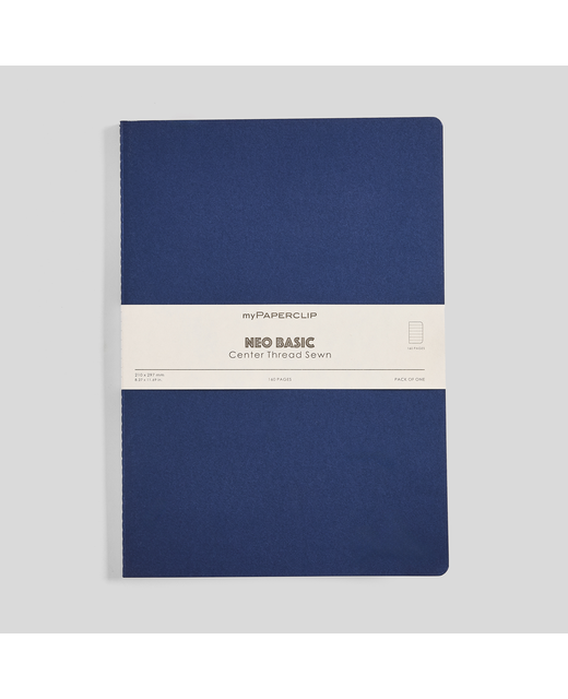 MYPAPERCLIP NEO BASIC A4 NOTEBOOK RULED BLUE