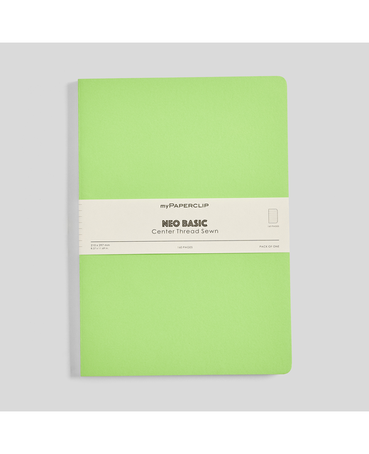 MYPAPERCLIP NEO BASIC A4 NOTEBOOK PLAIN GREEN