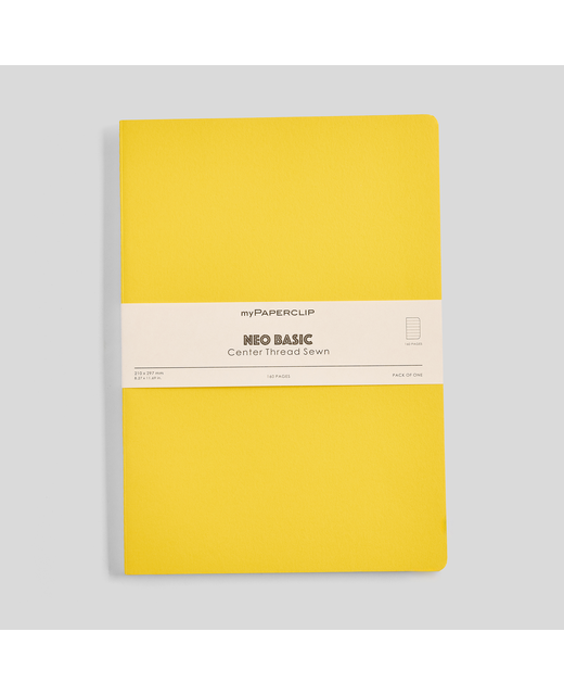 MYPAPERCLIP NEO BASIC A4 NOTEBOOK PLAIN YELLOW