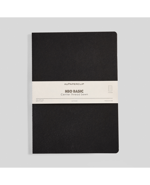 MYPAPERCLIP NEO BASIC A4 NOTEBOOK PLAIN BLACK
