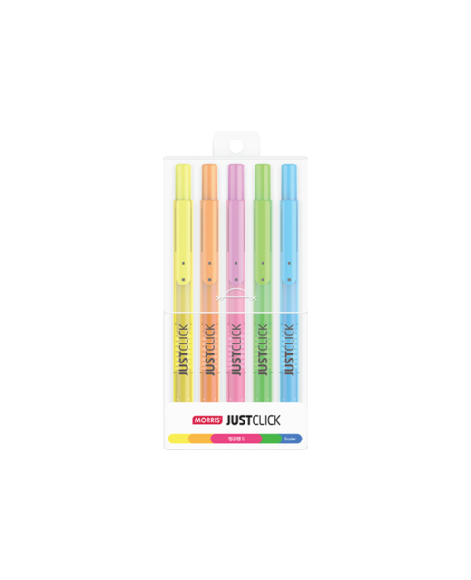 MORRIS JUSTCLICK HIGHLIGHTER SMALL 5 PACK
