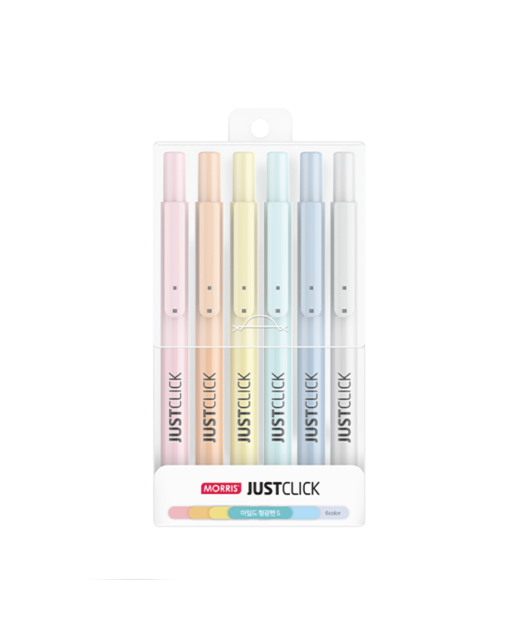 MORRIS JUSTCLICK HIGHLIGHTER SMALL 6 PACK
