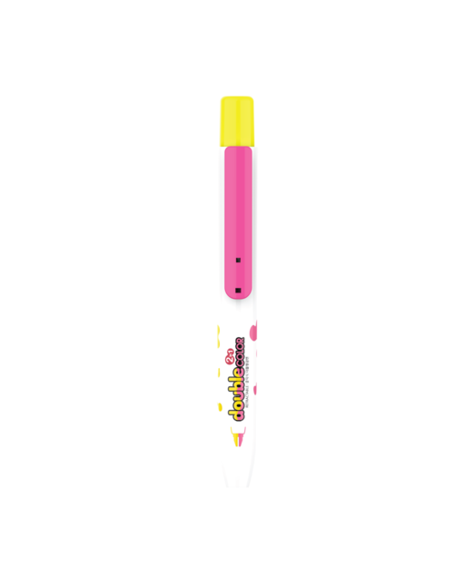 MORRIS JUSTCLICK DOUBLE COLOUR HIGHLIGHTER YELLOW AND PINK