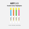 MORRIS JUSTCLICK DOUBLE COLOUR HIGHLIGHTER YELLOW AND PINK