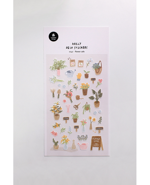 SUATELIER DAILY DECO STICKERS FLOWER CAFE