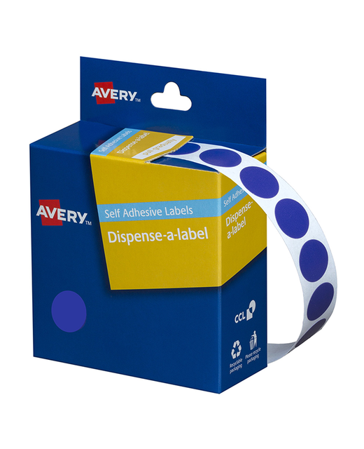 AVERY DISPENSER A LABELS DOTS BLUE 14MM 