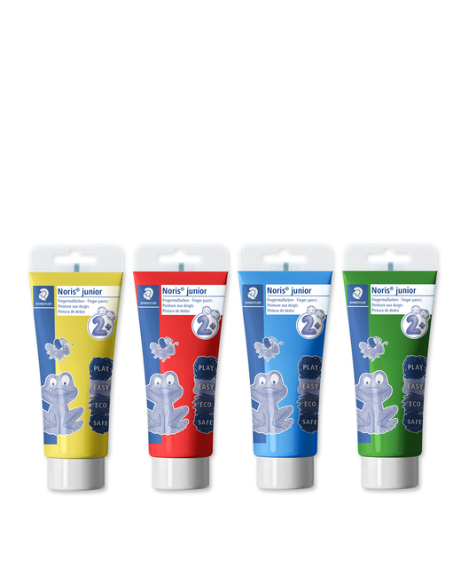 FINGER PAINT NORIS JUNIOR ASSORTED BASIC COLOURS 4PK