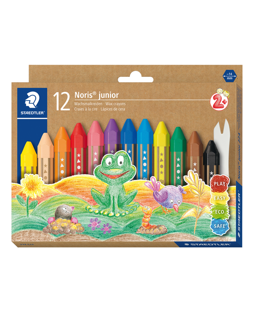 NORIS JUNIOR WAX CRAYON ASSORTED 12PK