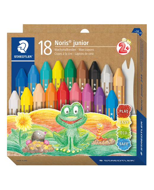 CRAYONS NORIS JUNIOR WAX ASSORTED 18PK