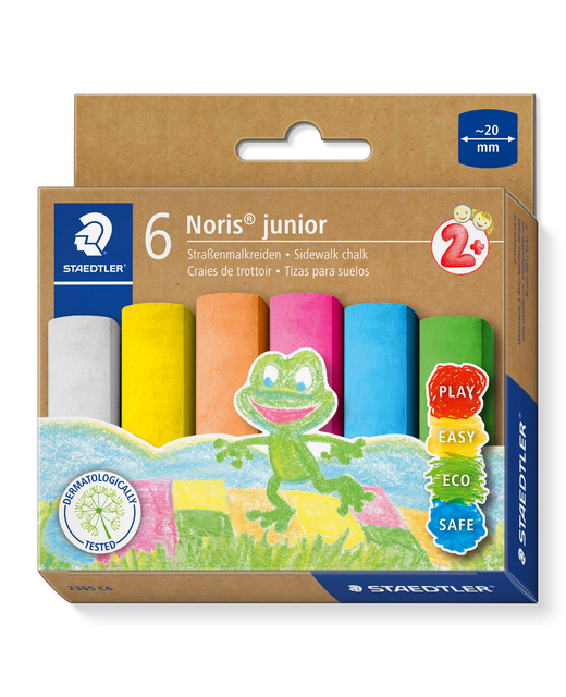 SIDEWALK CHALK NORIS JUNIOR ASSORTED 6PK