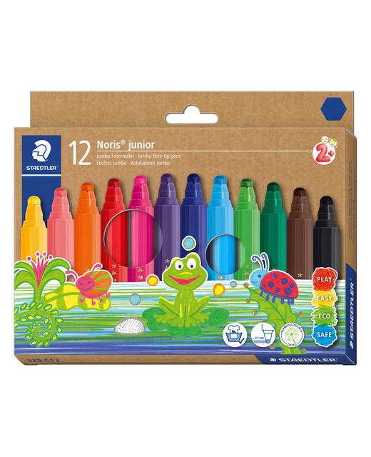 NORIS JUNIOR FIBRE-TIP PENS ASSORTED  12PK