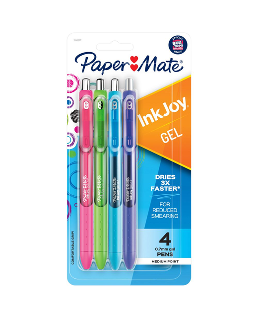PAPERMATE INKJOY GEL PENS 0.7MM FASHION ASSORTED 4 PACK