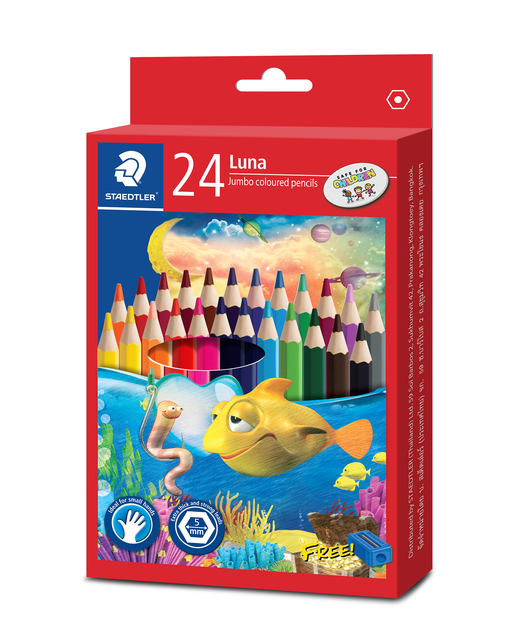 LUNA JUMBO COLOURED PENCIL ASSORTED 24PK