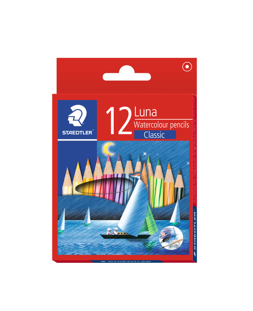 WATERCOLOURED PENCIL STAEDTLER LUNA HALF SIZE ASSORTED 12PK