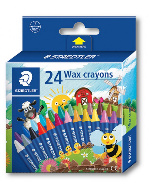STAEDTLER WAX CRAYONS ASSORTED 24PK