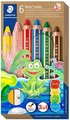 NORIS JUNIOR 3-IN-1 COLOURED PENCIL ASSORTED 6 PACK